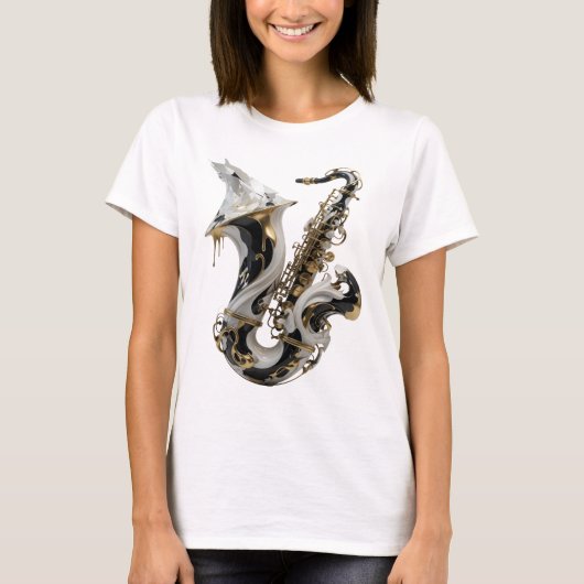 T-shirt Conception de déclaration d'art abstrait or élégan (Devant)