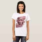 T-shirt Conception de déclaration d'art abstrait or ICONIQ (Devant entier)