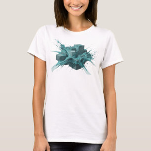 T-shirt Conception de déclaration de cubes abstraits bleus