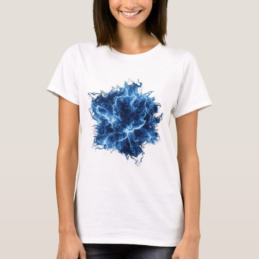 T-shirt Conception de déclaration de FLAMME BLEUE argentée (Devant)