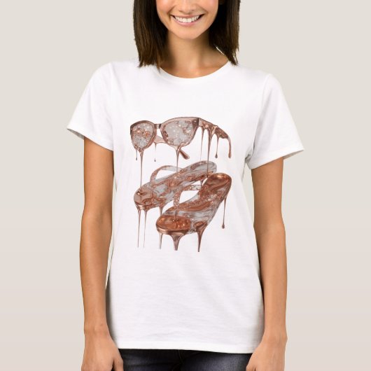T-shirt Conception de déclaration de GLAMOUR en OR ROSE ar (Devant)