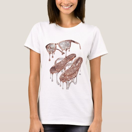 T-shirt Conception de déclaration de GLAMOUR en OR ROSE ar (Devant)