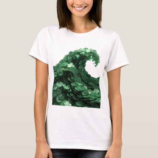 T-shirt Conception de déclaration de VAGUE de PIÈCES VERTE (Devant)