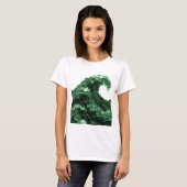 T-shirt Conception de déclaration de VAGUE de PIÈCES VERTE (Devant entier)
