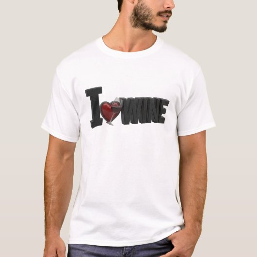 T-shirt Conception de déclaration de vin I LOVEW noir auda (Devant)
