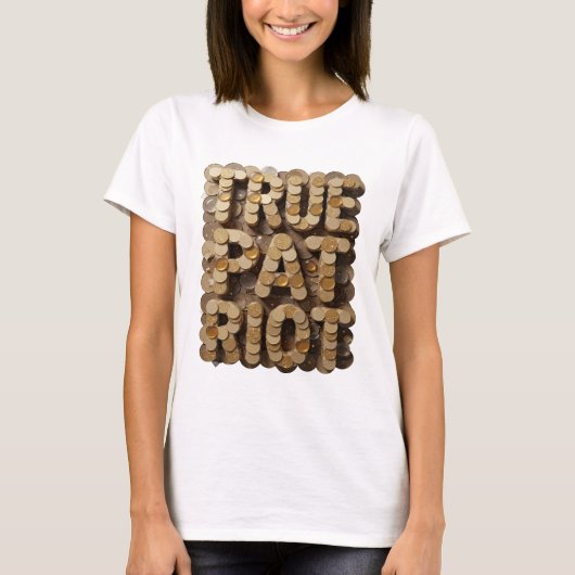 T-shirt Conception de déclaration de VRAI PATRIOTE en or W (Devant)