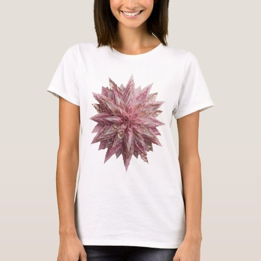 T-shirt Conception de déclaration d'étoile rose argentée t (Devant)