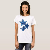 T-shirt Conception de déclaration d'étoiles bleues stylées (Devant entier)