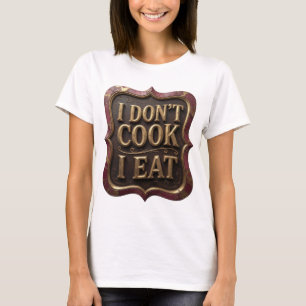 T-shirt Conception de déclaration Dynamic Gold JE NE CUISI