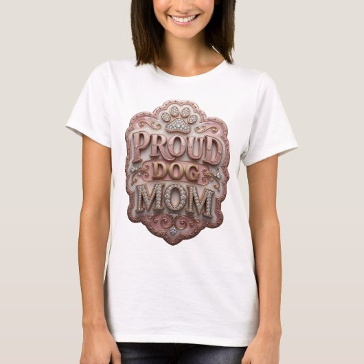 T-shirt Conception de déclaration fière maman de chien PRO (Devant)