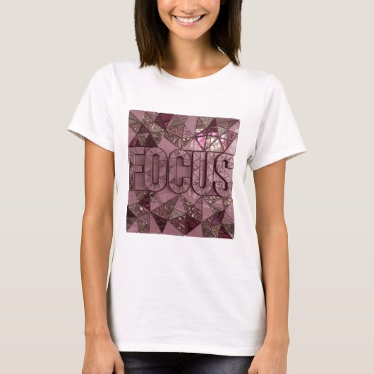 T-shirt Conception de déclaration FOCUS Rose frappant (Devant)