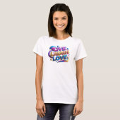 T-shirt Conception de déclaration LIVE RIRE AMOUR en gras  (Devant entier)