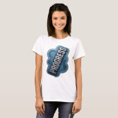 T-shirt Conception de déclaration PROGRÈS Argent ludique (Devant entier)