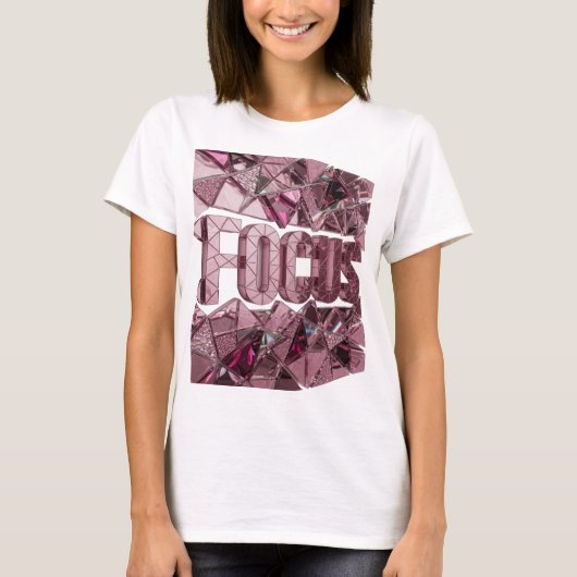 T-shirt Conception de déclaration rose icônique FOCUS (Devant)