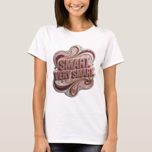 T-shirt Conception de déclaration Rose Tendance SMART TRÈS (Devant)
