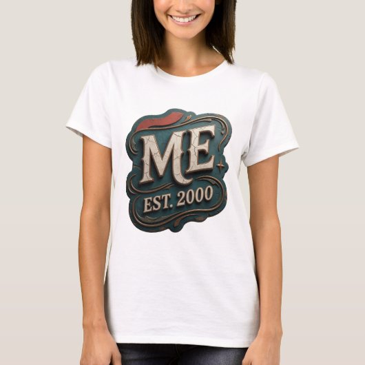 T-shirt Conception de déclaration Snappy Gold ME EST 2000 (Devant)