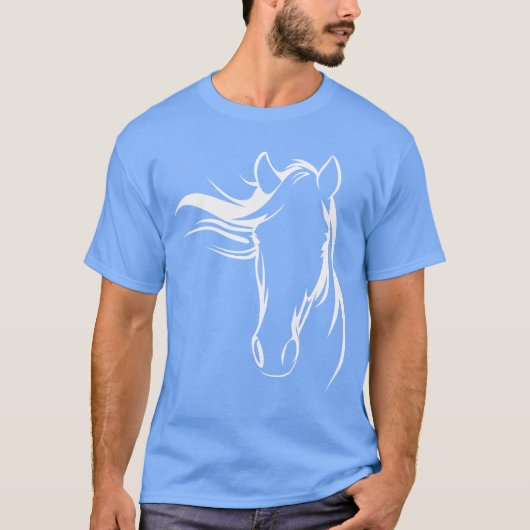 T-shirt Conception de design d'art de silhouette de cheval (Devant)