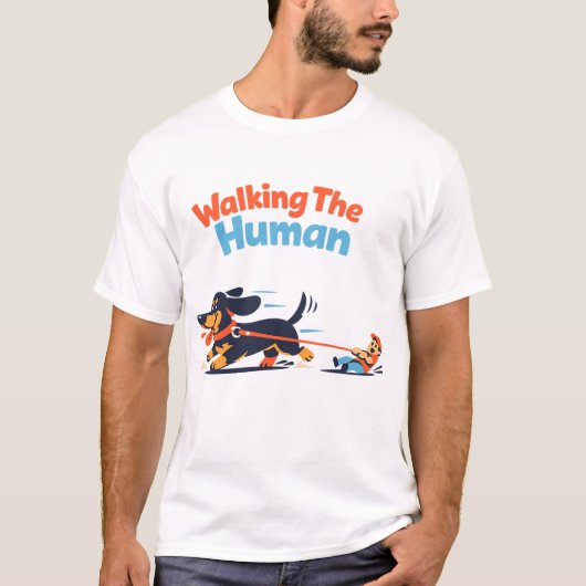 T-shirt Conception de dessin animé de propriétaire de chie (Devant)