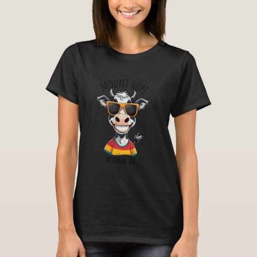 T-shirt Conception de dessin animé de vache drôle Mount Ho (Devant)
