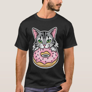 T-shirt Conception de dessin de chat amateur de Donut