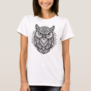 T-shirt Conception de dessin de mandala tribal de hibou