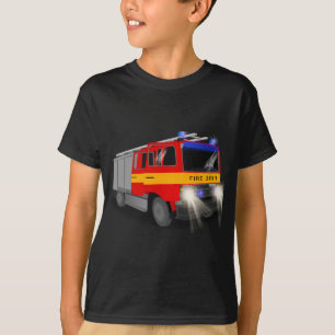 T-shirt Conception de dessin du moteur cool d'incendie pou