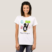 T-shirt Conception de double de pingouin de hippie (Devant entier)