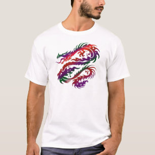 T-shirt Conception de dragon - art Multi-Vibrant de