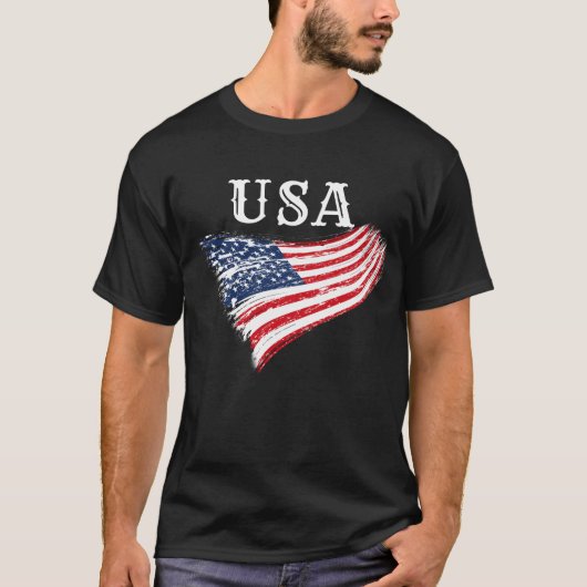 T-shirt Conception de drapeau américain patriotique améric (Devant)