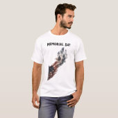 T-shirt Conception de drapeau américain pour l'hommage de (Devant entier)