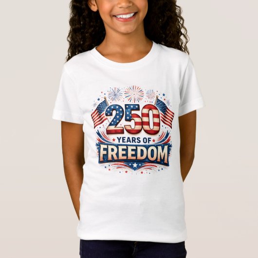 T-Shirt Conception de drapeau américain USA 250 ans de lib (Devant)
