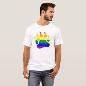 T-shirt Conception de drapeau arc-en-ciel Bear Claw (Devant entier)