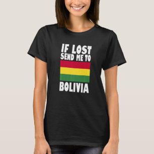 T-shirt Conception de drapeau bolivien Si perdu envoyez-m