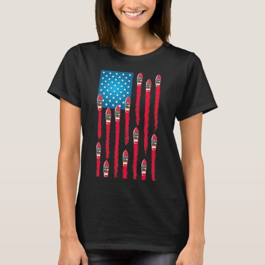 T-shirt Conception de drapeau de bateau rapide (Devant)