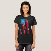 T-shirt Conception de drapeau de bateau rapide (Devant entier)
