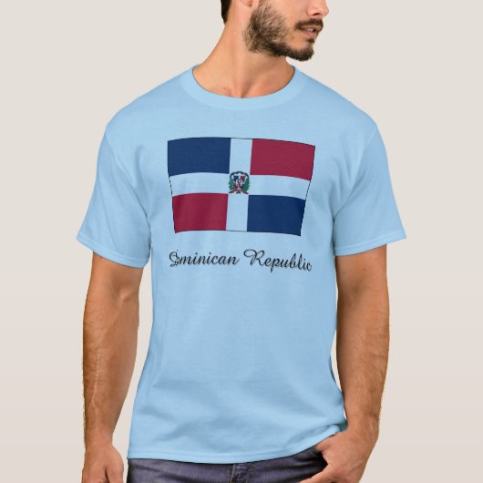 T-shirt Conception de drapeau de la République Dominicaine (Devant)