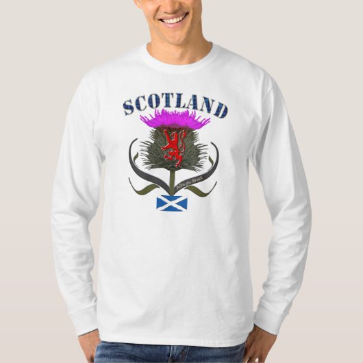 T-shirt Conception de drapeau de lion et de saltire de (Devant)