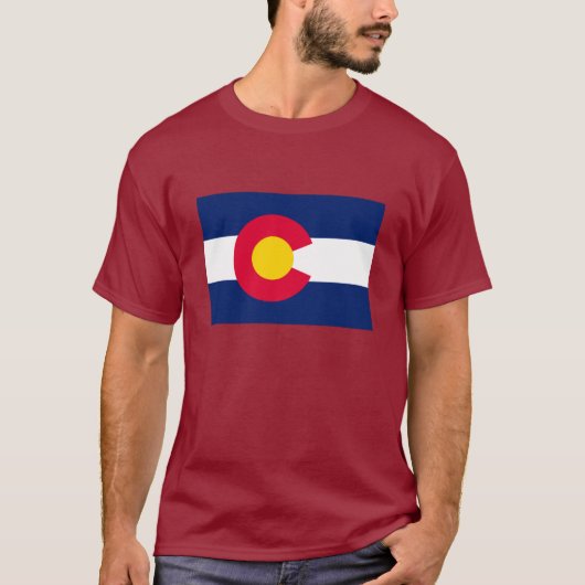 T-shirt Conception de drapeau d'état du Colorado (Devant)