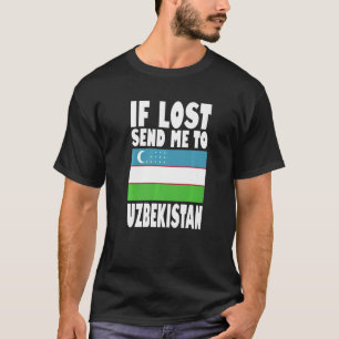 T-shirt Conception de drapeau d'Ouzbékistan Si perdu envo