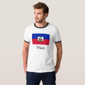 T-shirt Conception de drapeau du Haïti (Devant entier)