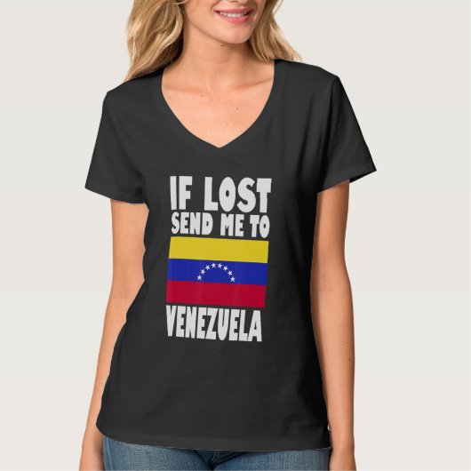 T-shirt Conception de drapeau du Venezuela Si perdu envoy (Devant)