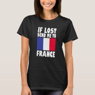 T-shirt Conception de drapeau français En cas de perte, e