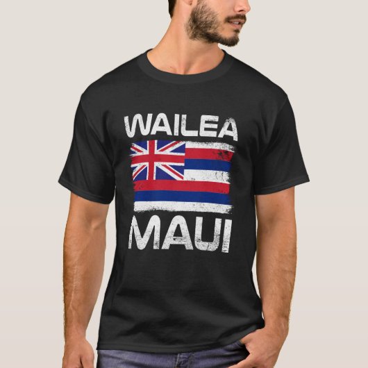 T-shirt Conception de drapeau Wailea Maui Hawaii Drapeau h (Devant)
