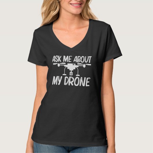 T-shirt Conception De Drone Pour Hommes Femmes Hélicoptère (Devant)
