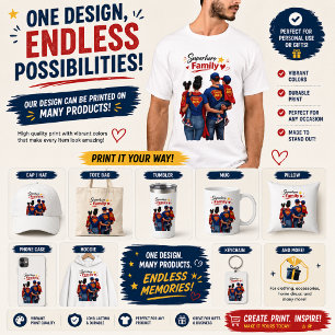 T-shirt Conception de famille de super-héros   Cadeau de f