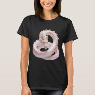 T-shirt Conception de fantaisie de dragon en or blanc chin