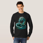 T-shirt Conception de fantasy artistique de dragon vert do (Devant entier)