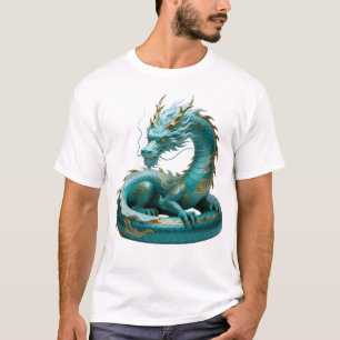 T-shirt Conception de fantasy artistique de dragon vert do