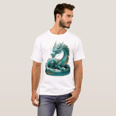 T-shirt Conception de fantasy artistique de dragon vert do (Devant entier)