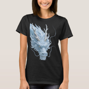 T-shirt Conception de fantasy d'art du dragon bleu clair c